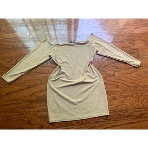 PrettyLittleThing Brown Bodycon Dress Size 12